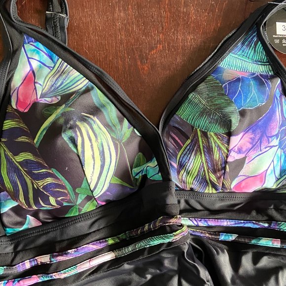 NWT Women Swimsuit Plus Size Tankini Swimsuits Two Piece Tummy Control 3XL - Picture 4 of 11